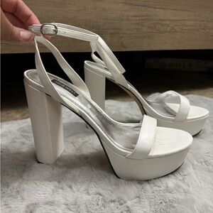 White Platform heels